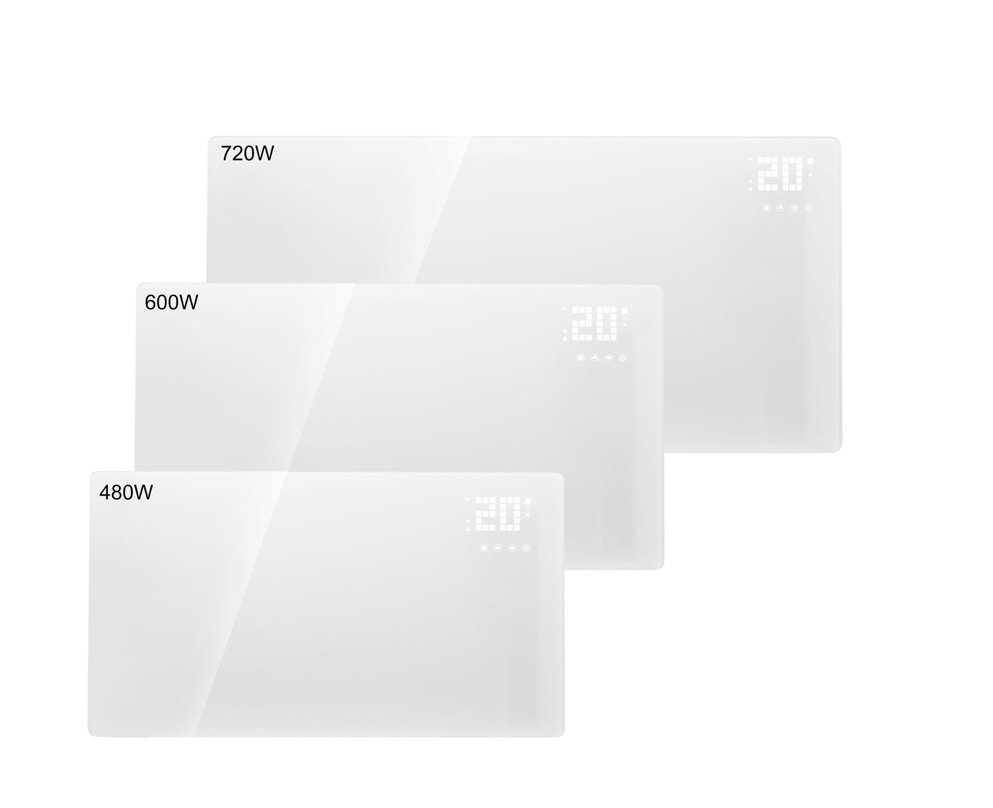 BERG White Far Infrared Electric Wi-Fi/Remote Control Smart Glass Panel Heater - Ultraslim (12mm)