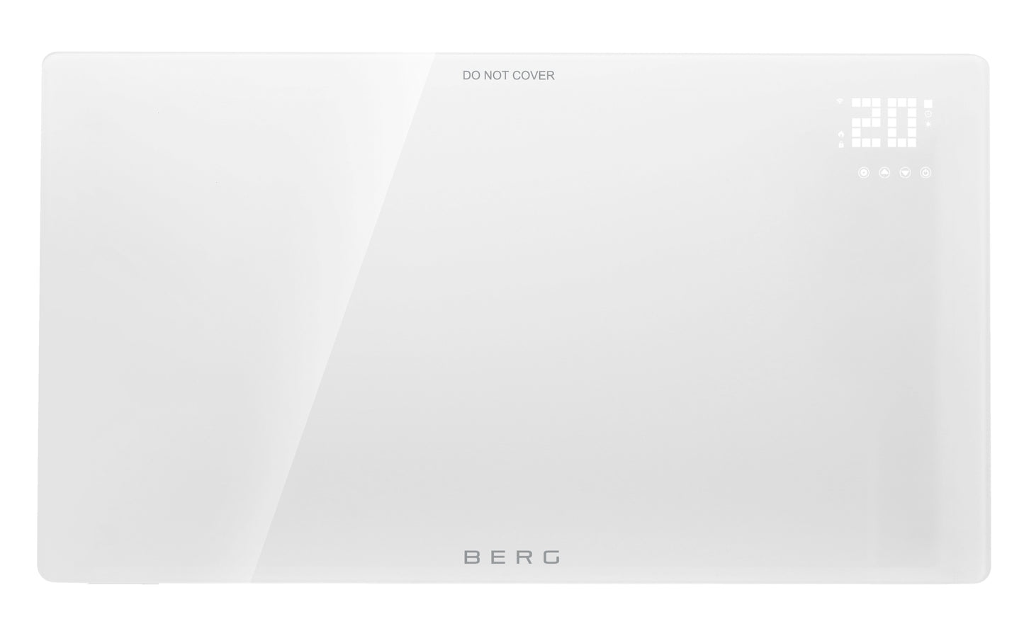 BERG White Far Infrared Electric Wi-Fi/Remote Control Smart Glass Panel Heater - Ultraslim (12mm)