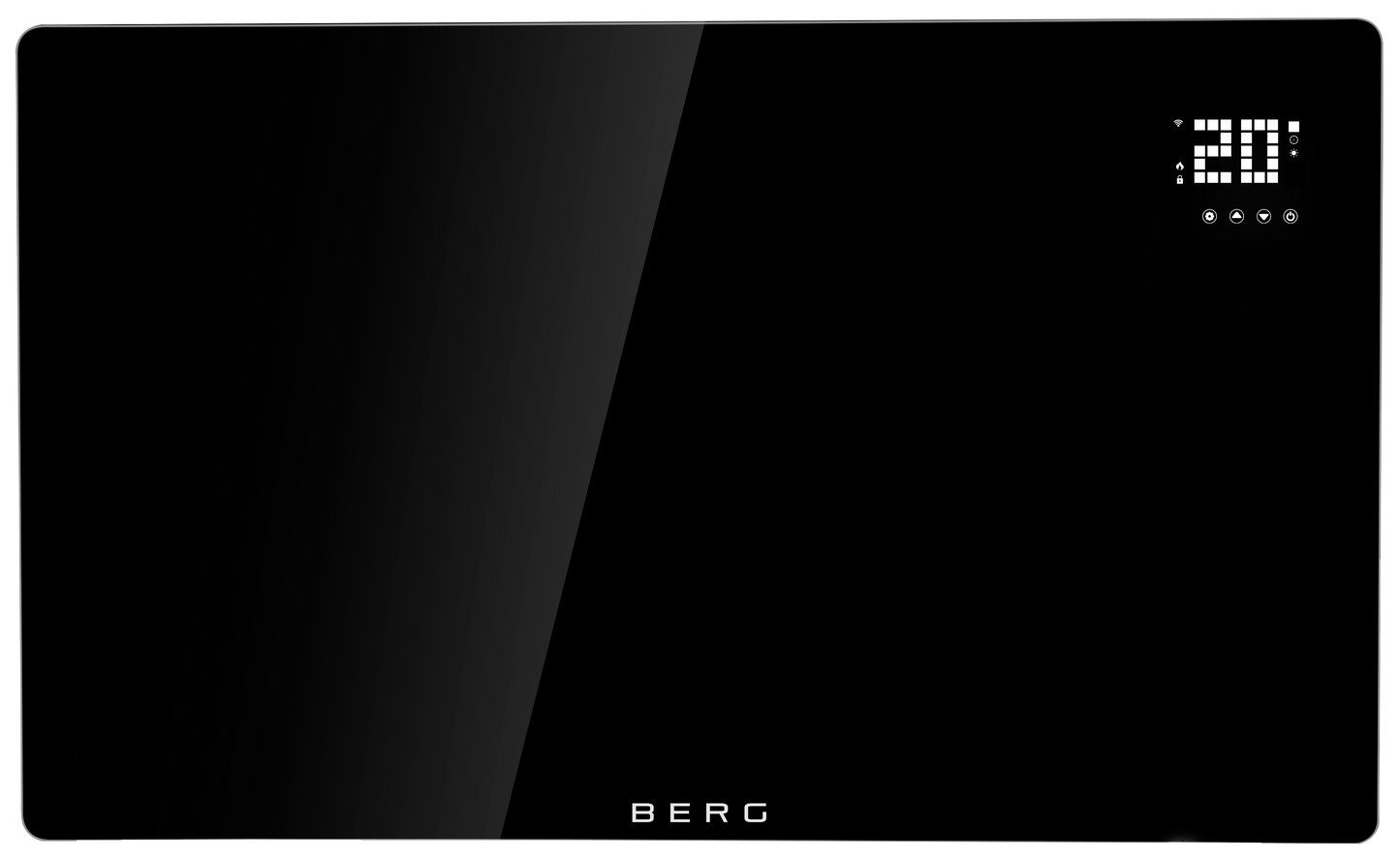 BERG Black Far Infrared Electric Wi-Fi/Remote Control Smart Glass Panel Heater - Ultraslim (12mm)