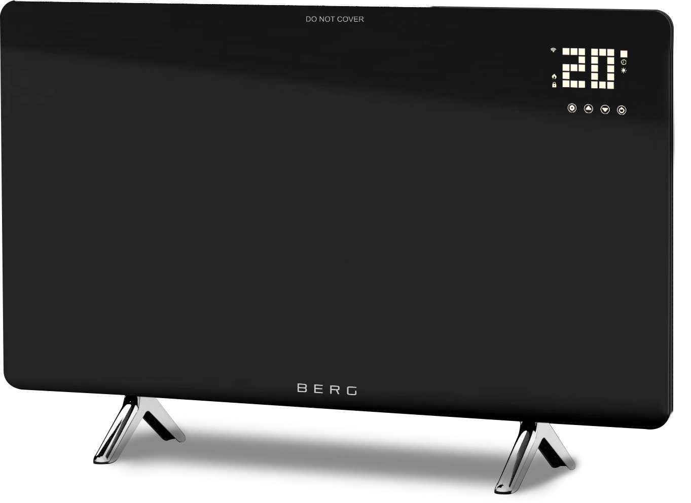 BERG Black Far Infrared Electric Wi-Fi/Remote Control Smart Glass Panel Heater - Ultraslim (12mm)