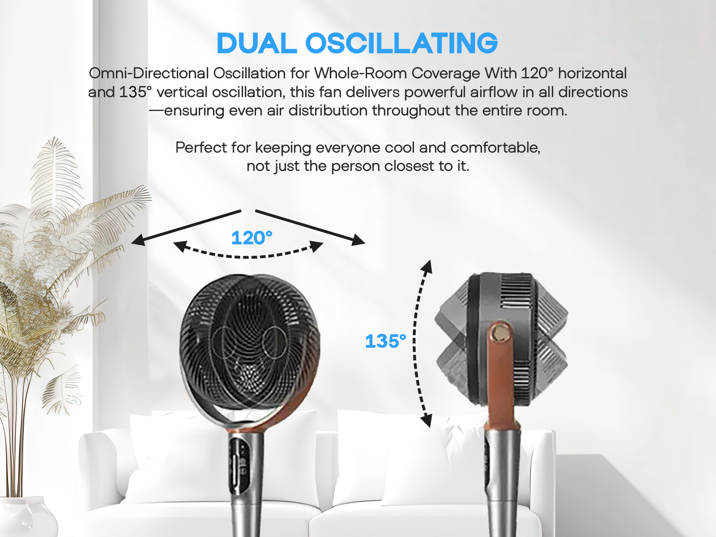 BERG Breeze Remote Control 24-Speed 3D Oscillating 40W Pedestal Fan