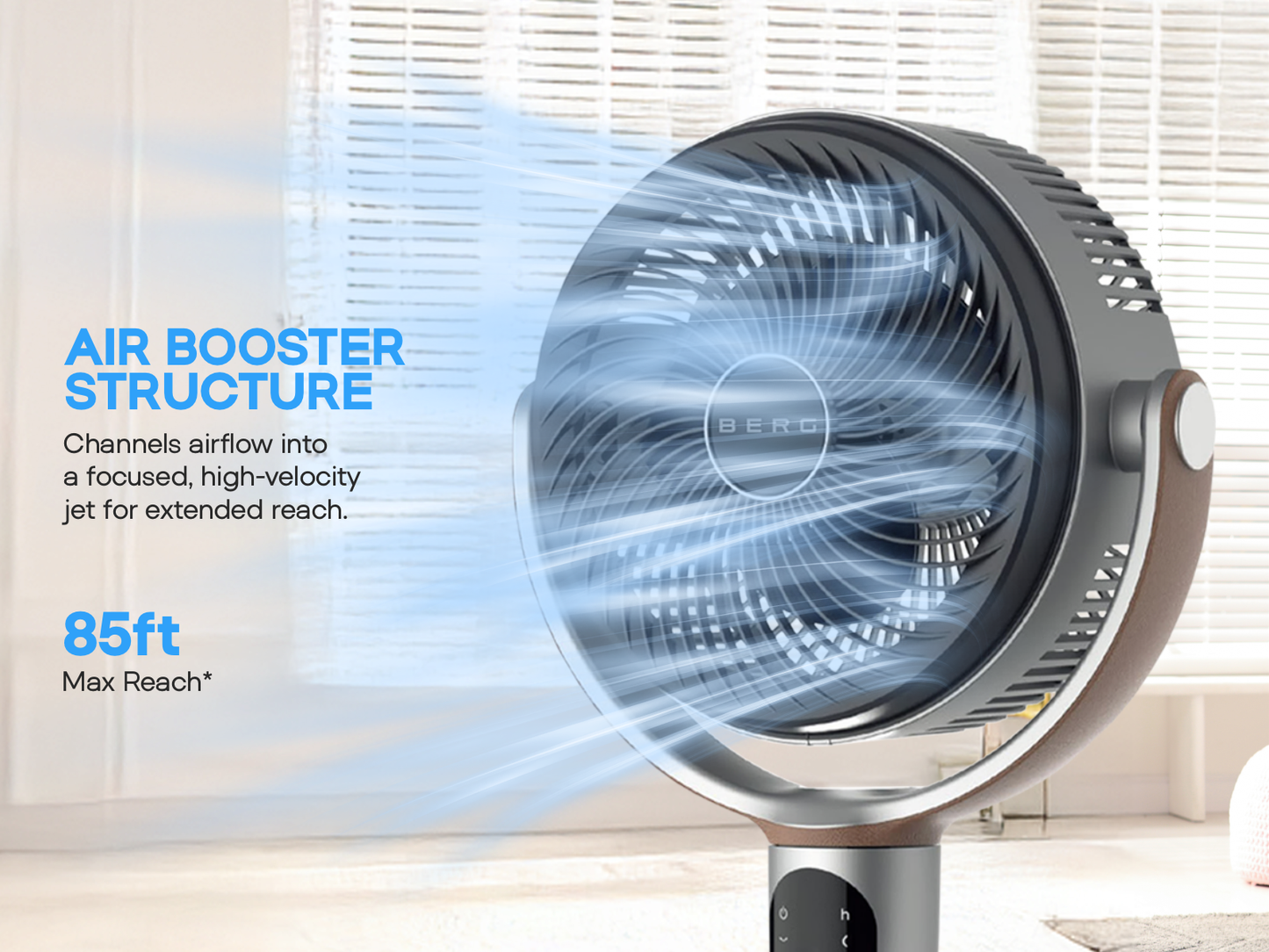 BERG Breeze Remote Control 24-Speed 3D Oscillating 40W Pedestal Fan