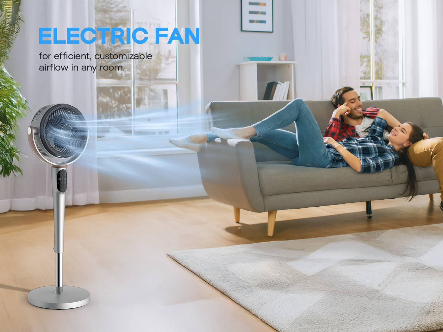BERG Breeze Remote Control 24-Speed 3D Oscillating 40W Pedestal Fan